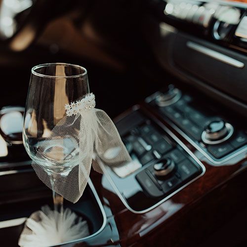 Champagne on Wedding Day with Marshall Chauffeurs